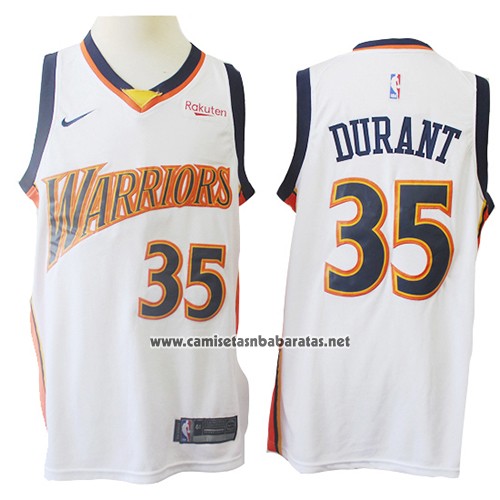 Camiseta Golden State Warriors Kevin Durant #35 Mitchell & Ness 2009-10 Blanco